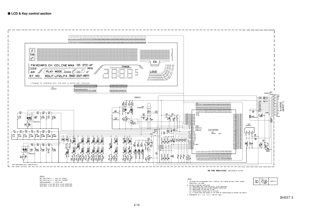 JVC KD-G801 service manual 2-10, LCD & Key control section, Sheet, LCD1 