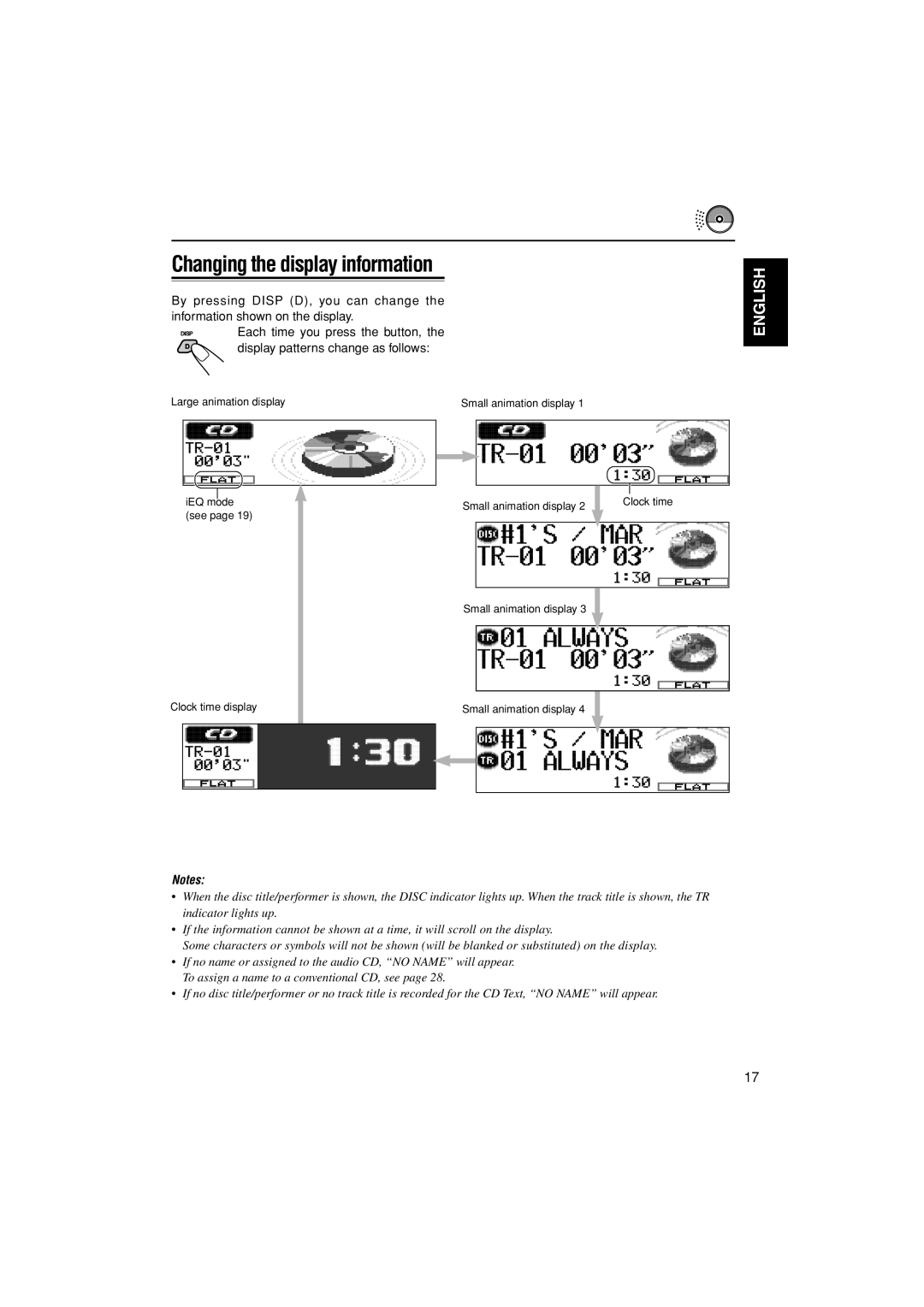 JVC KD-LH1000 manual Changing the display information 