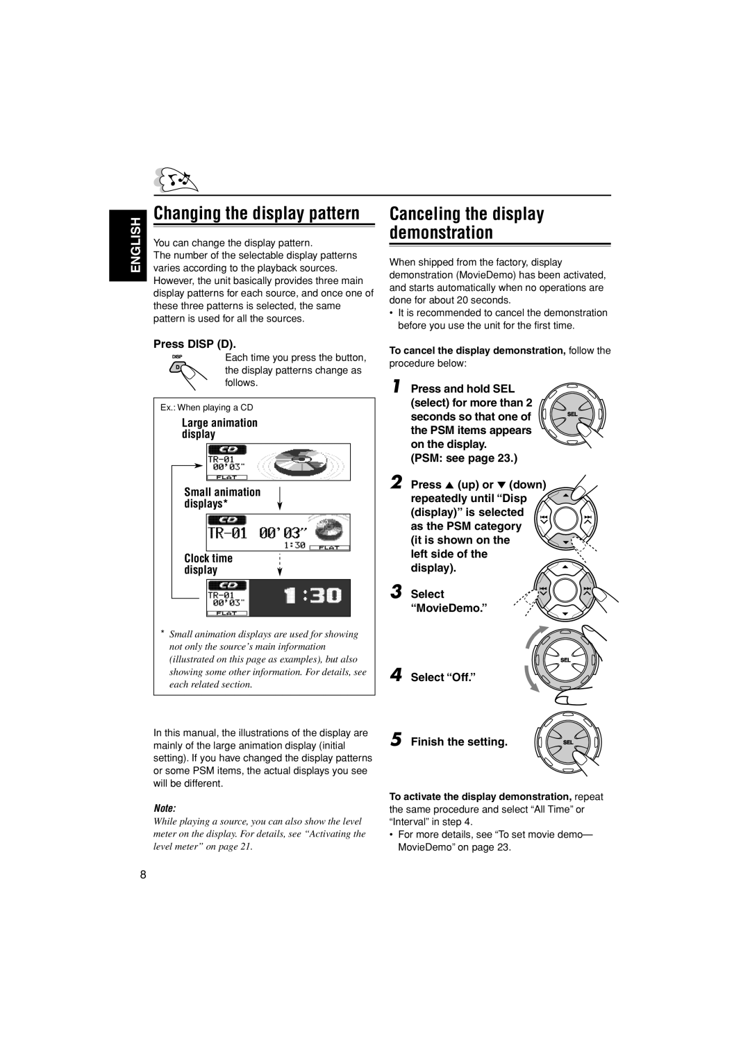 JVC KD-LH1000 manual Demonstration 