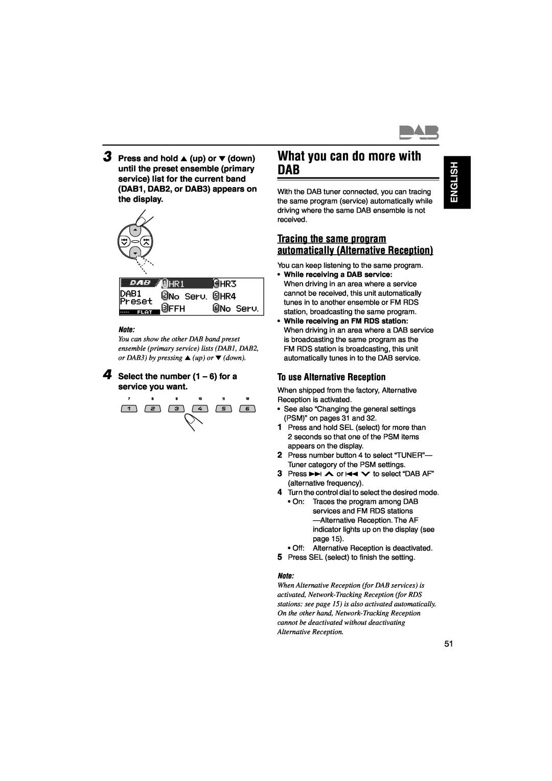 JVC KD-LH1101 manual What you can do more with, English, To use Alternative Reception 