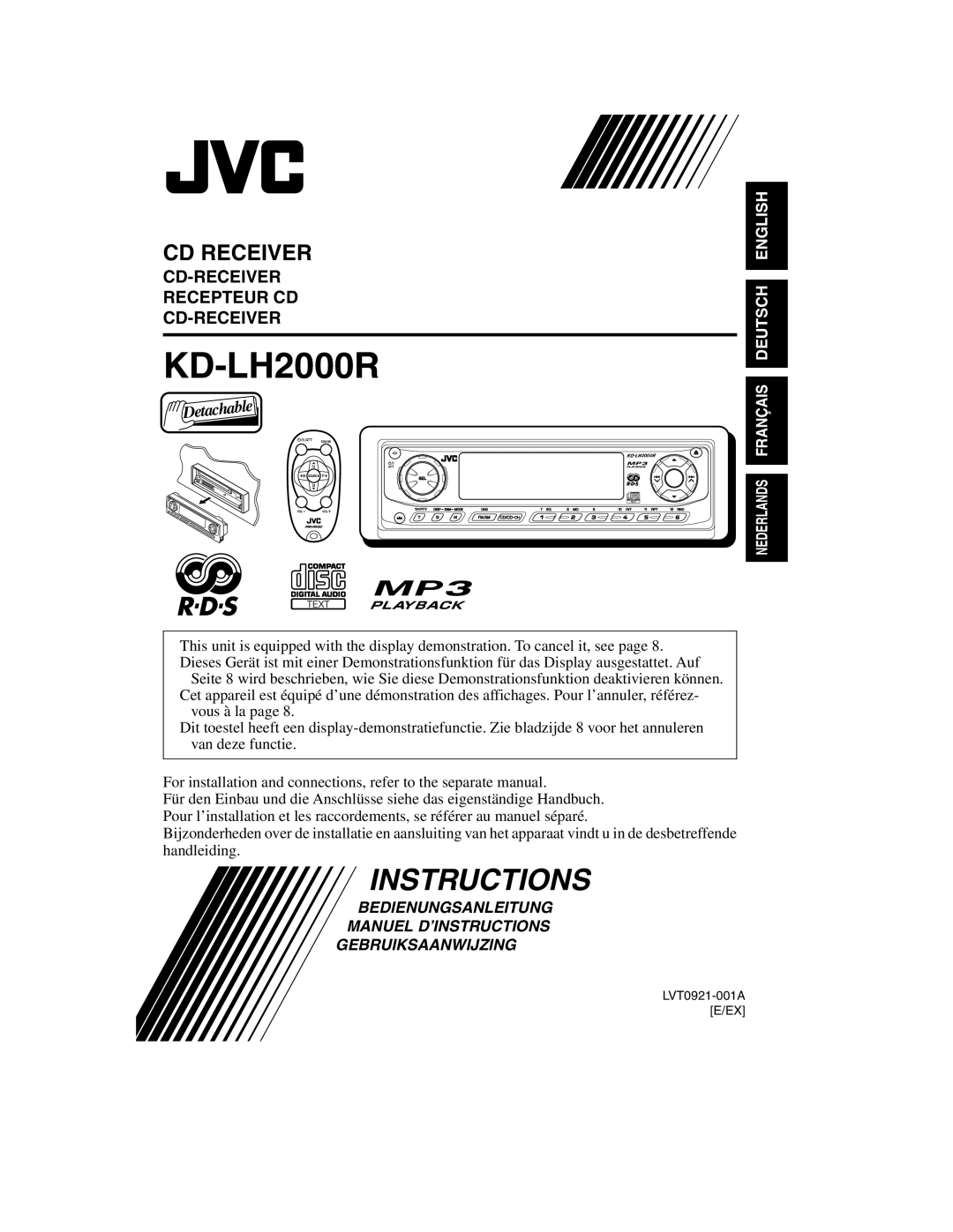 JVC KD-LH2000R manual 