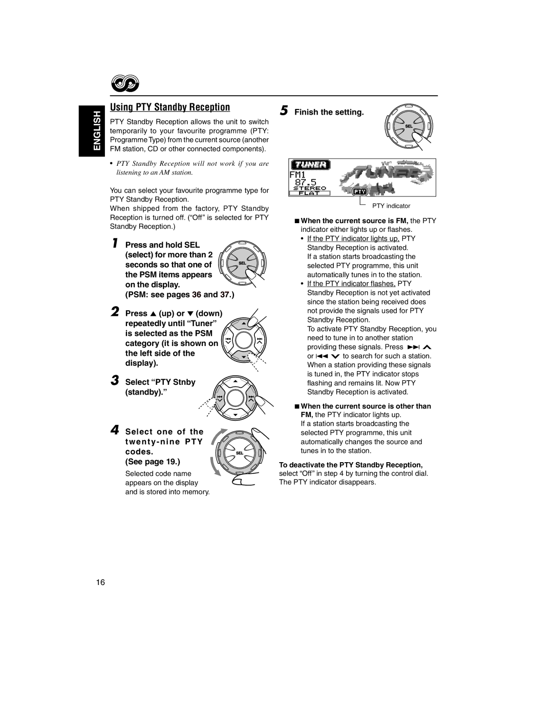 JVC KD-LH2000R manual Using PTY Standby Reception 