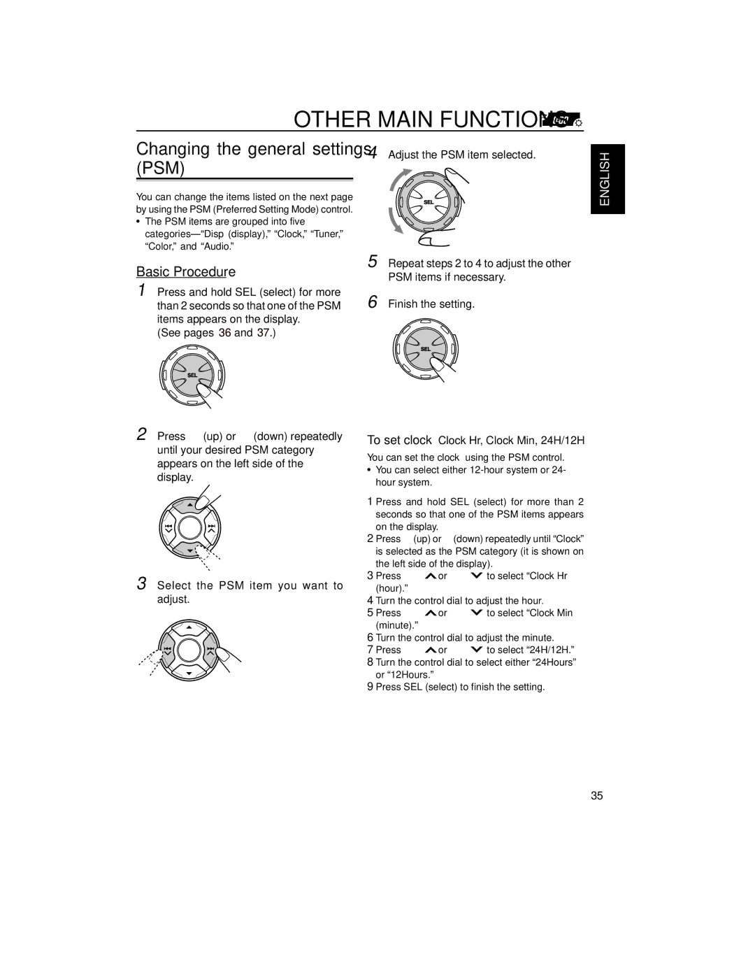 JVC KD-LH2000R manual Other Main Functions, Basic Procedure 