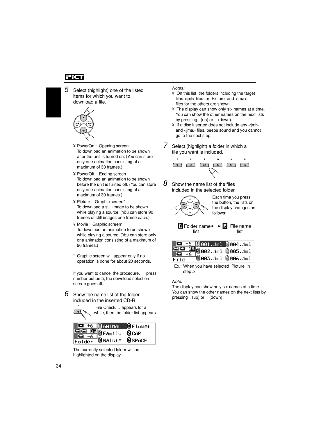 JVC KD-LH3105 manual File name, List, Number button 5, the download selection Screen goes off 