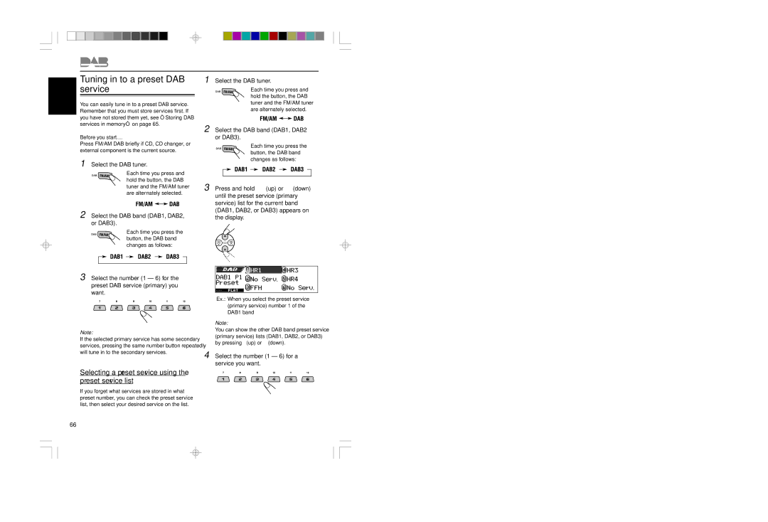 JVC KD-LH401 service manual Service, Selecting a preset service using the preset service list 