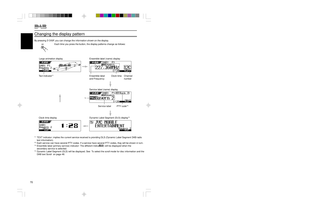 JVC KD-LH401 service manual Changing the display pattern 