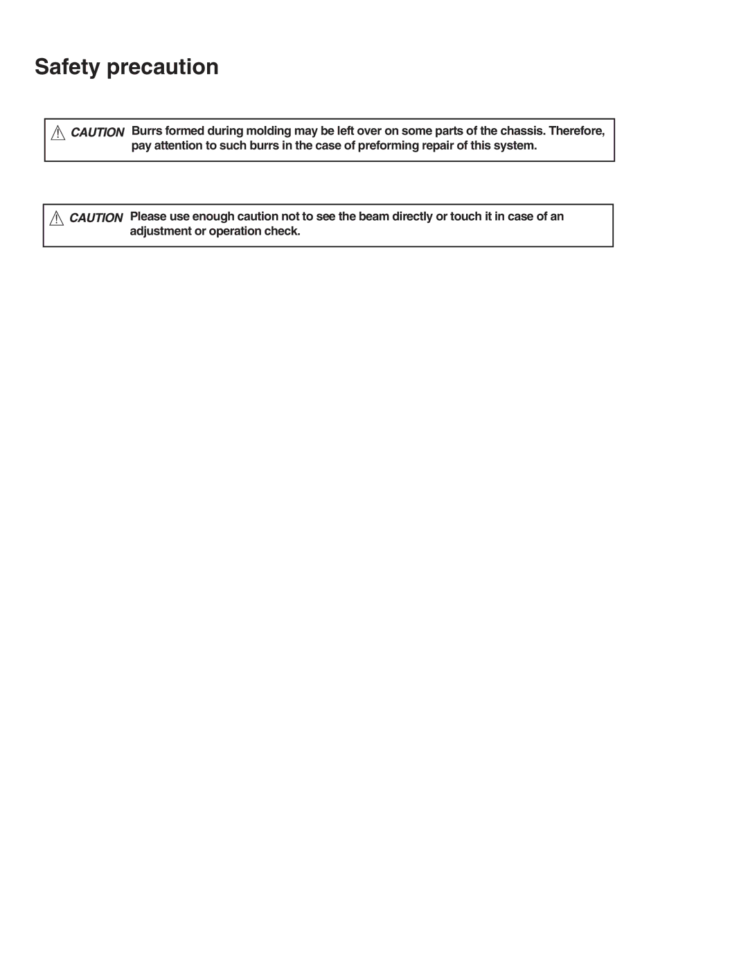 JVC KD-LH401 service manual Safety precaution 