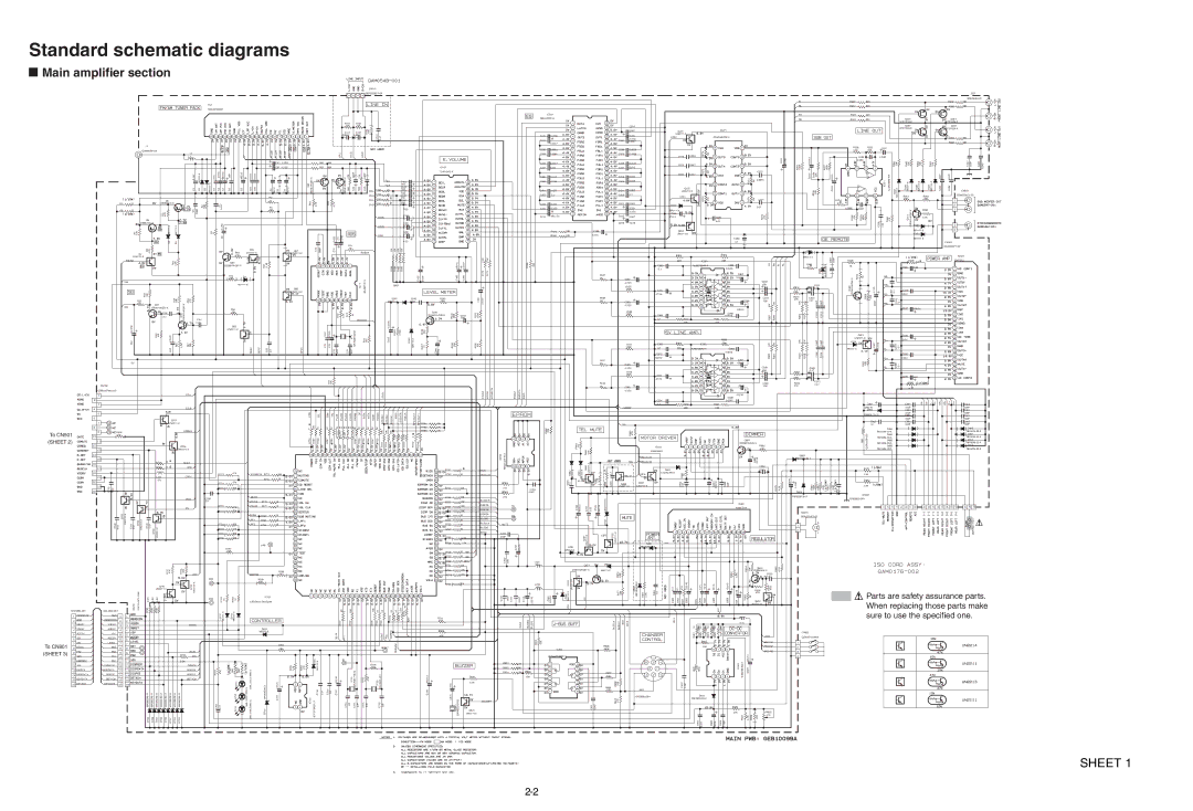 JVC KD-LH401 service manual Standard schematic diagrams, Main amplifier section 