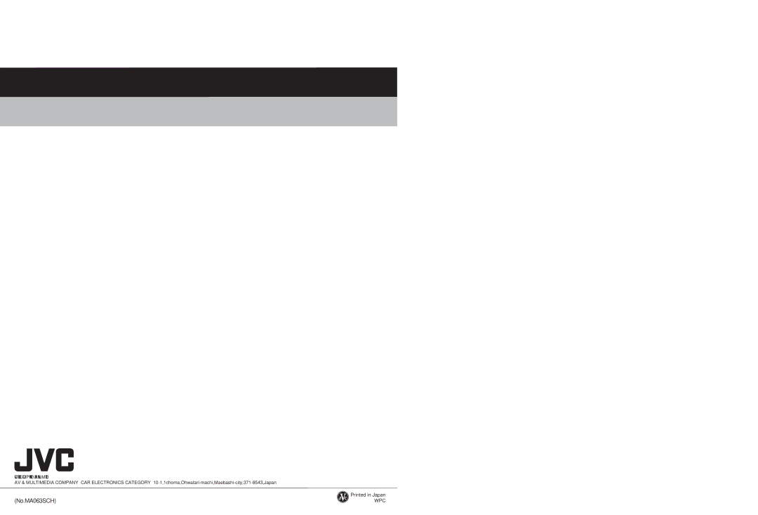 JVC KD-LH401 service manual No.MA063SCH 