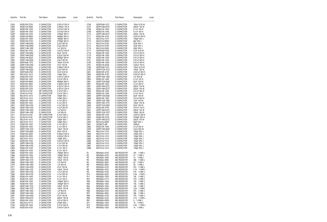 JVC KD-LH401 service manual QERF1CM-226Z Capacitor 