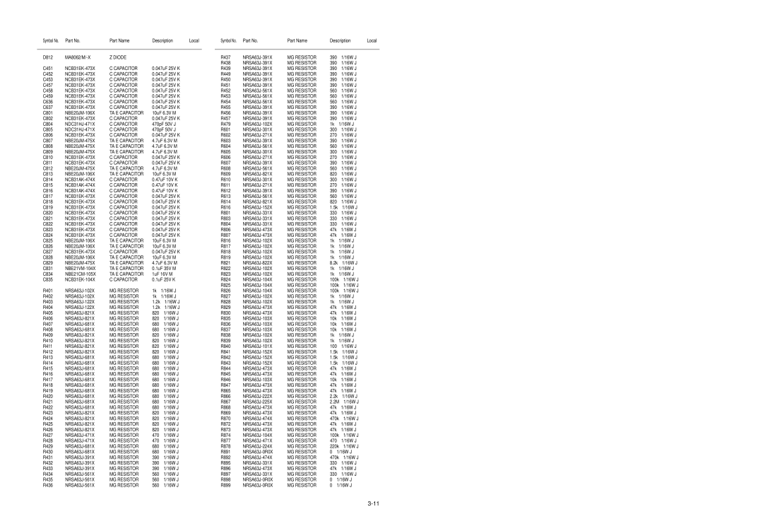 JVC KD-LH401 service manual TA E Capacitor 