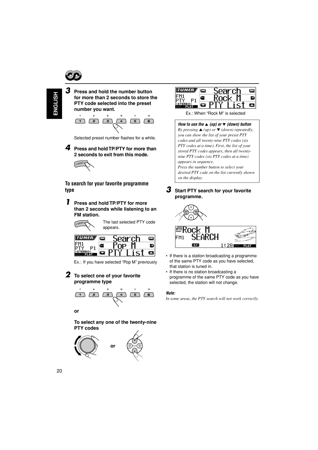 JVC KD-LH401 service manual To search for your favorite programme 