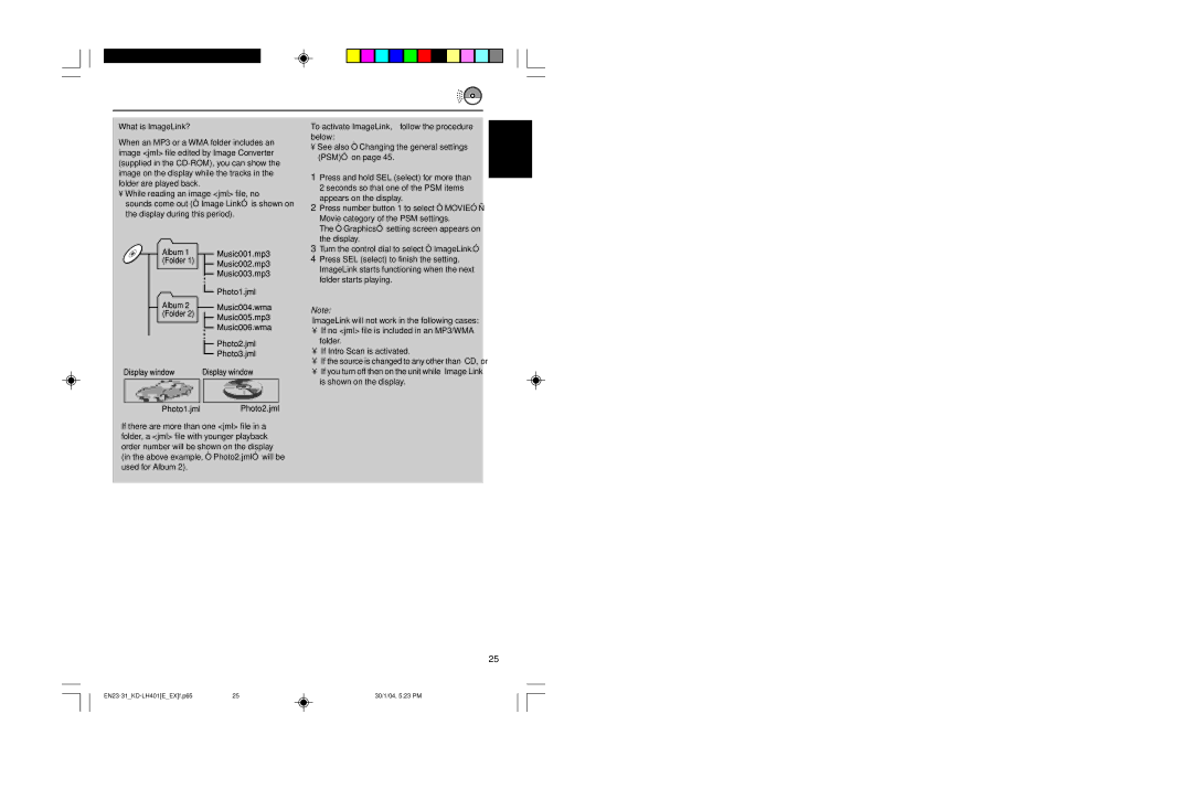 JVC KD-LH401 service manual What is ImageLink?, To activate ImageLink, follow the procedure below 