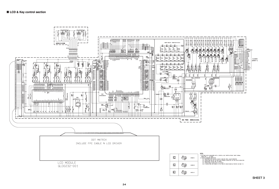 JVC KD-LH401 service manual LCD & Key control section, Sheet, To CN701 SHEET 
