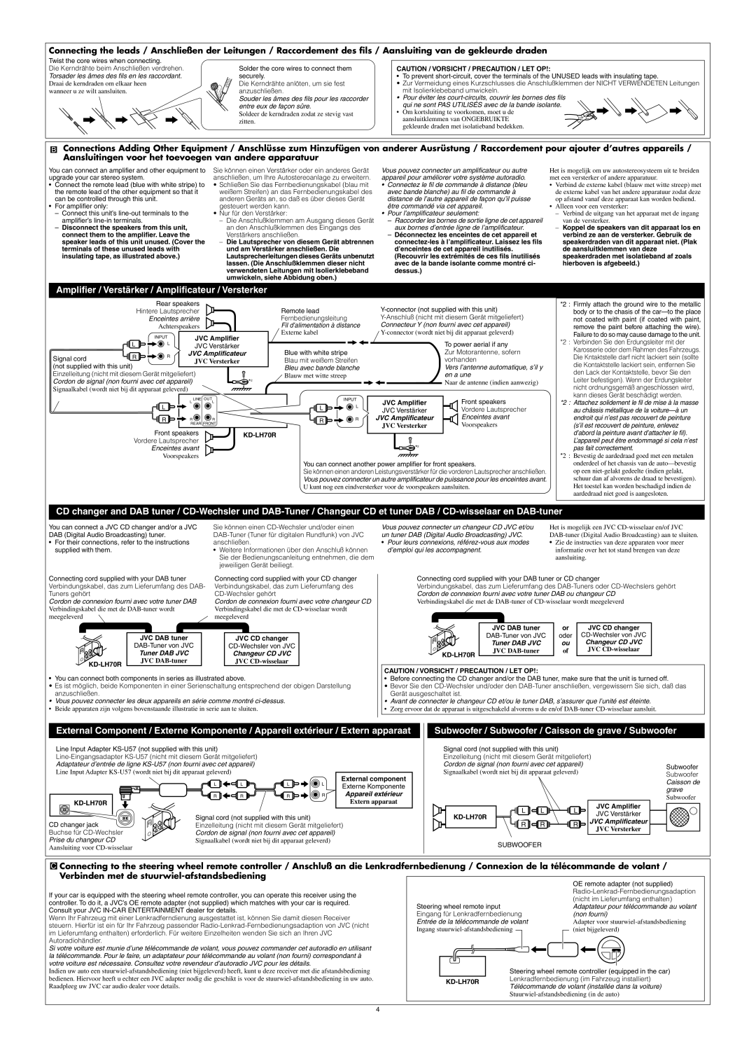 JVC KD-LH70R manual Oder 