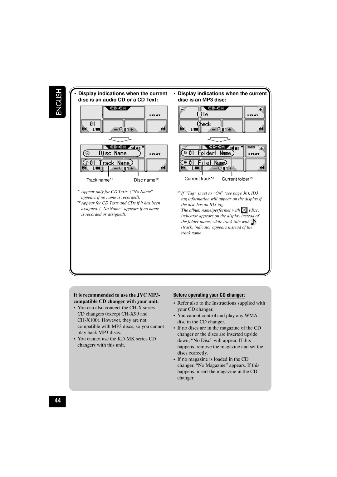 JVC KD-LHX502, KD-LHX501 manual Before operating your CD changer 