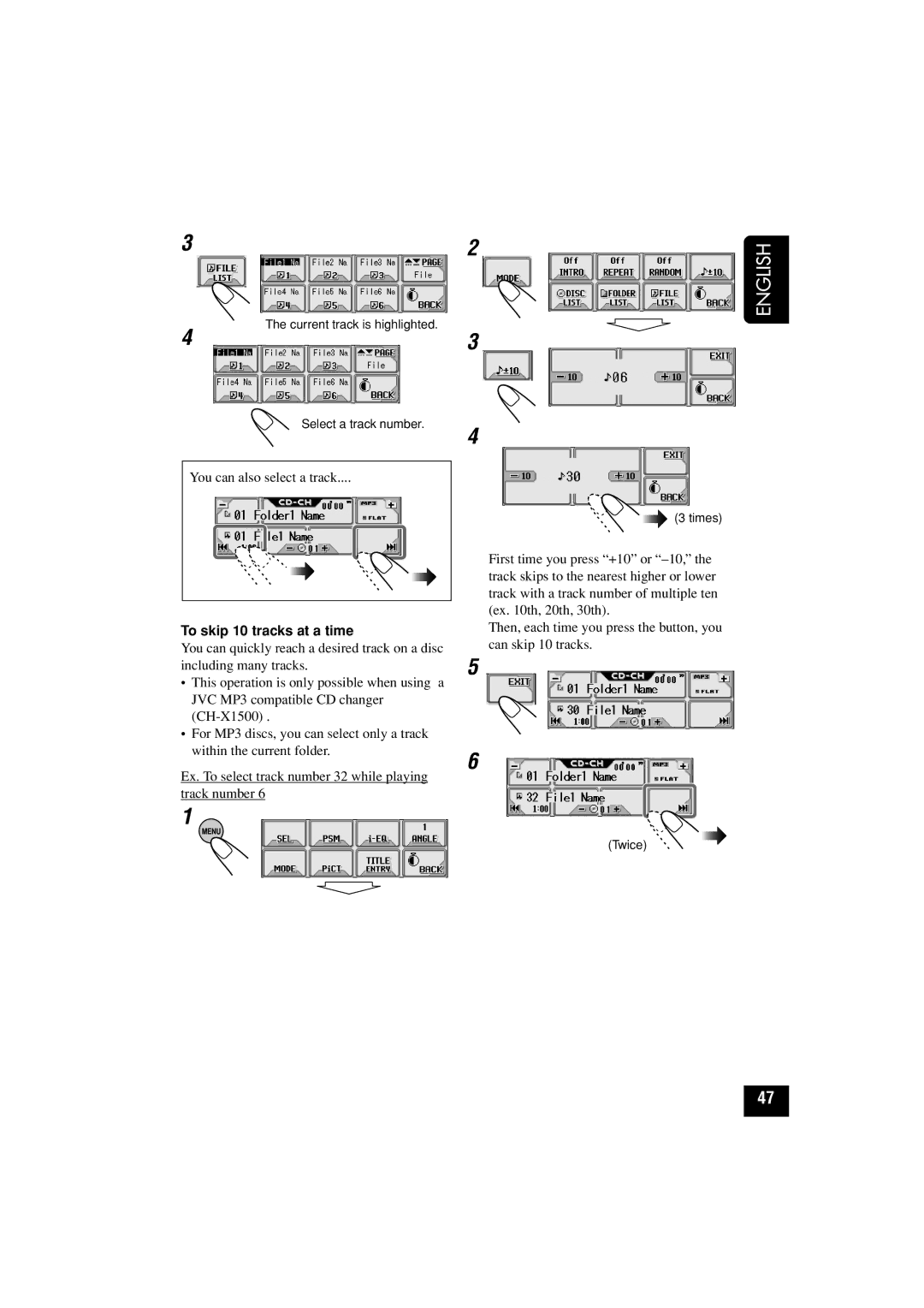 JVC KD-LHX501, KD-LHX502 manual You can also select a track 