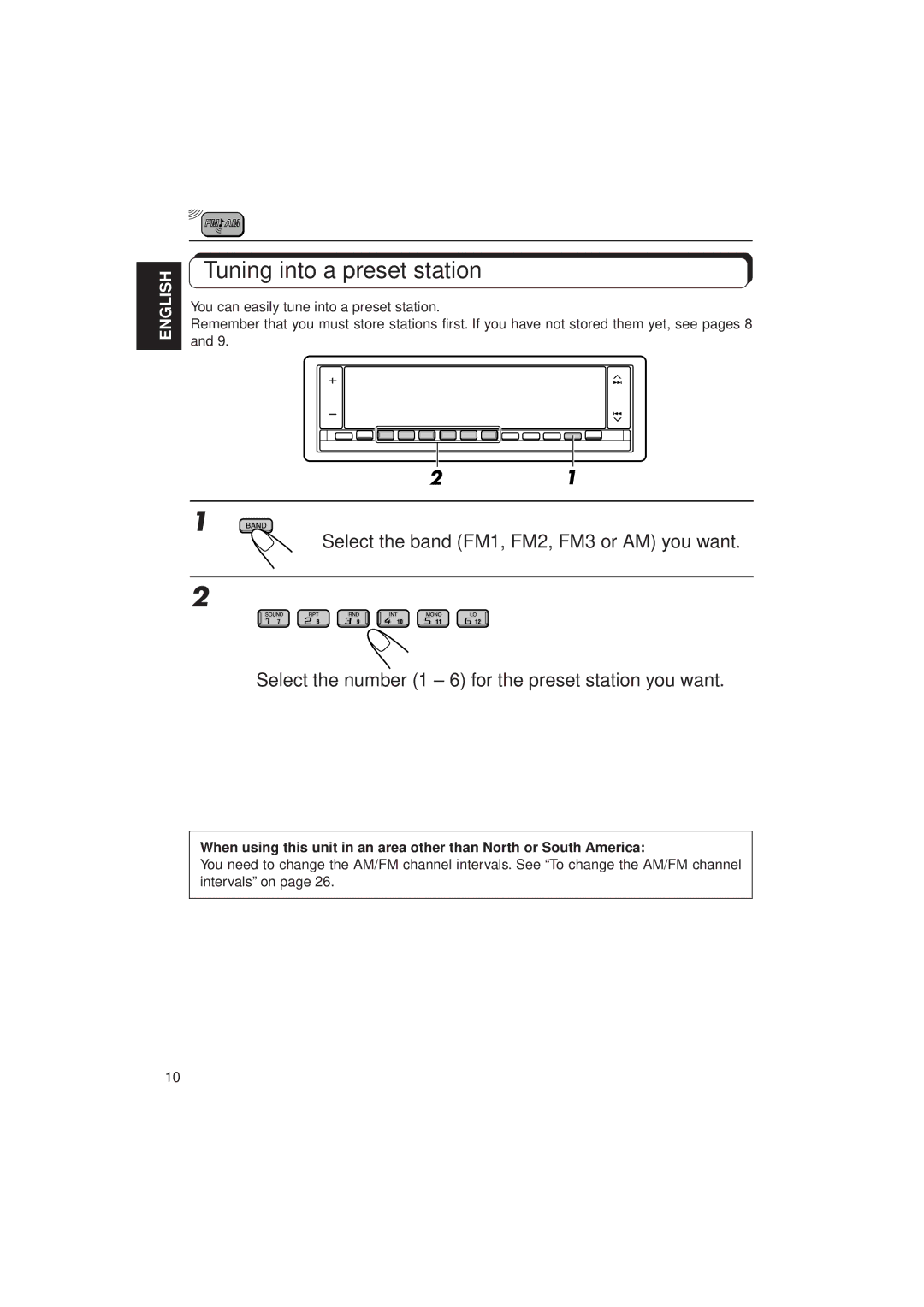 JVC KD-LX1 manual Tuning into a preset station 