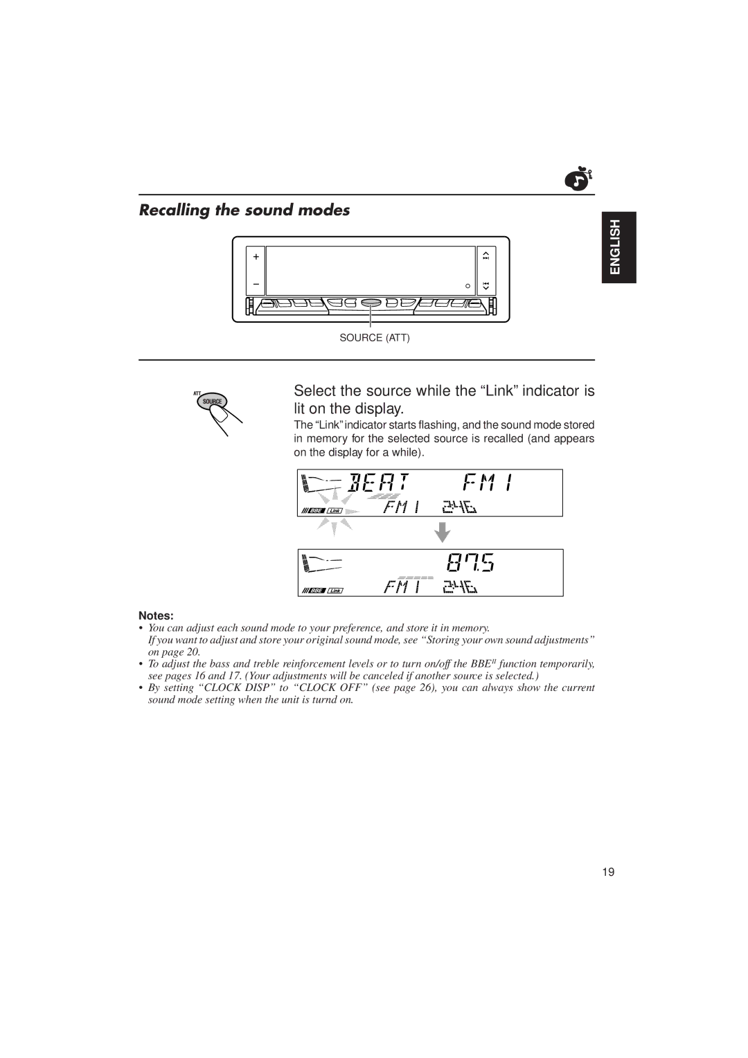 JVC KD-LX10 manual Recalling the sound modes 