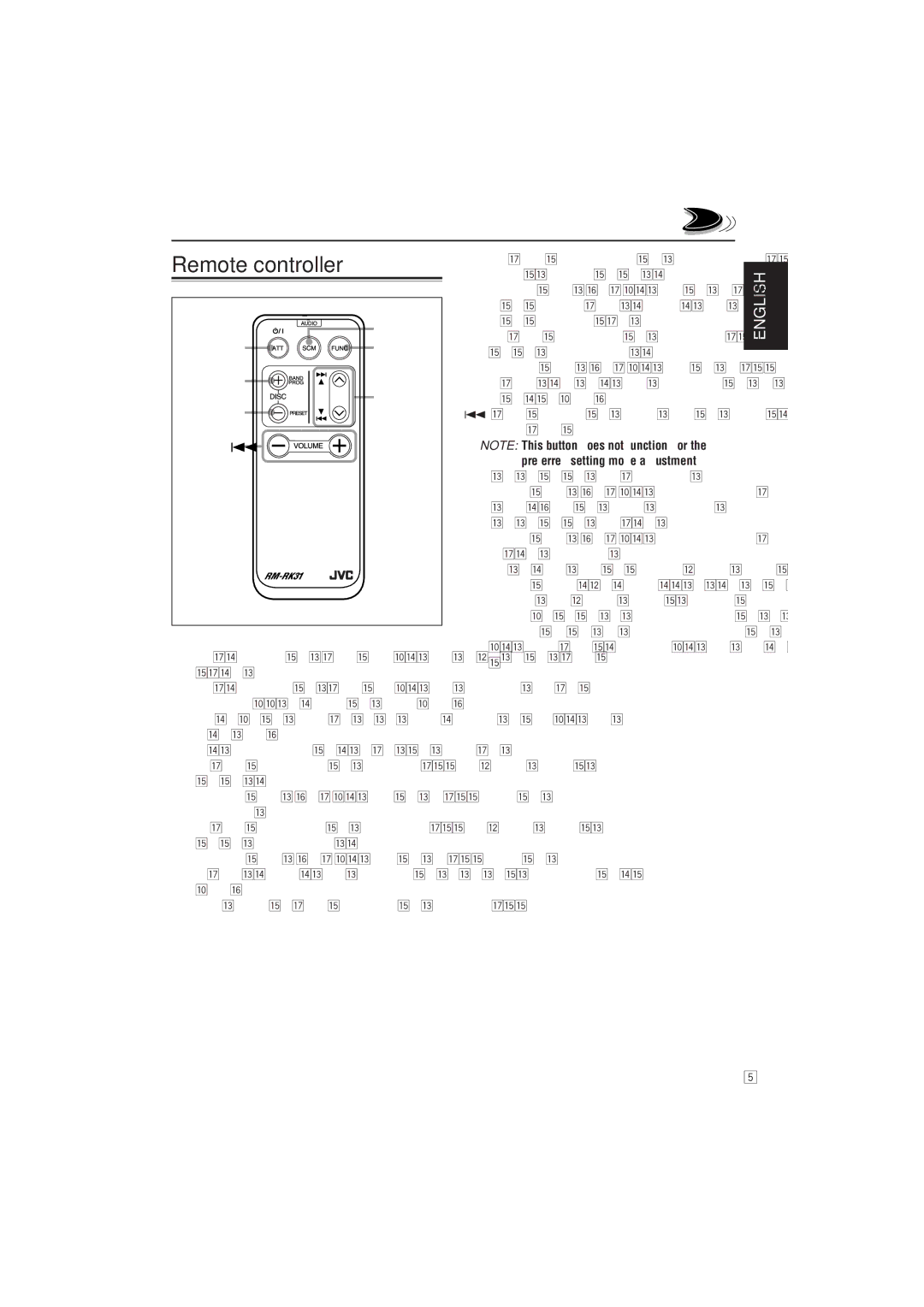 JVC KD-LX100 manual Remote controller 