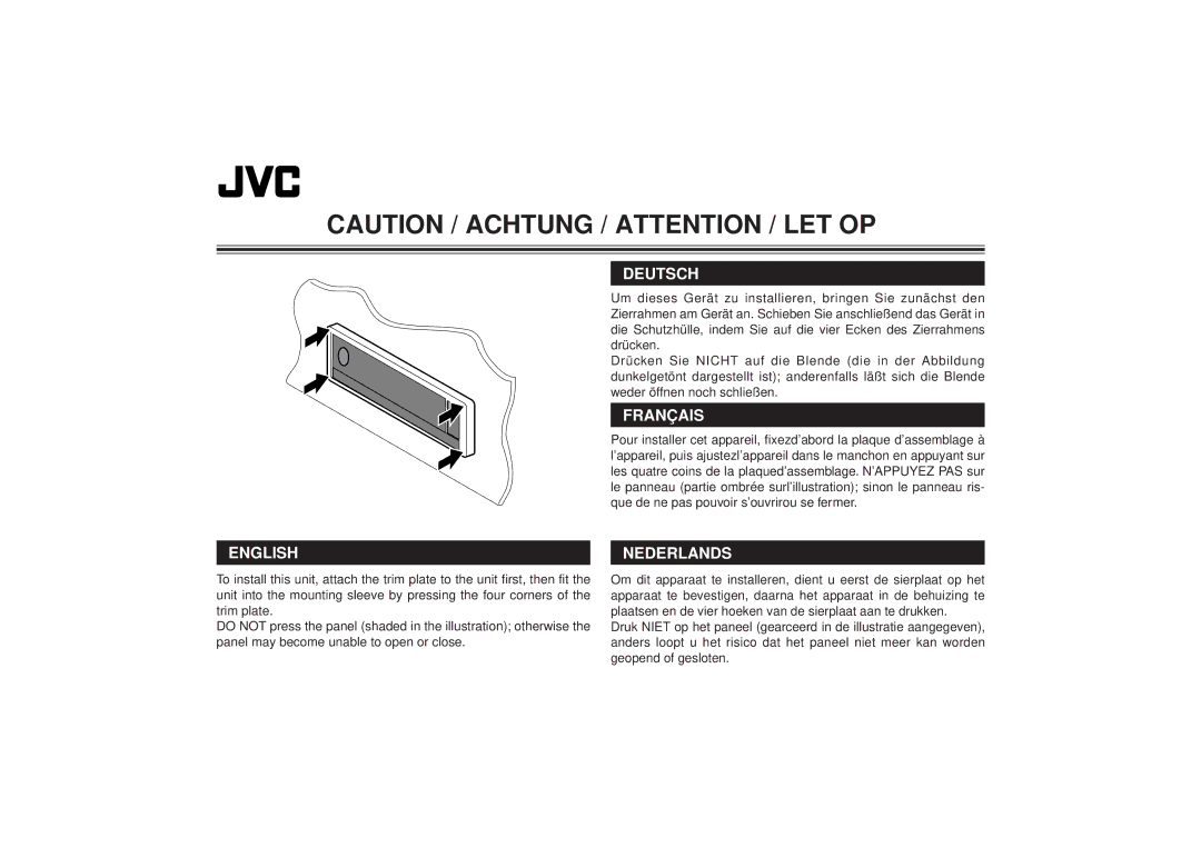 JVC KD-LX300 manual Deutsch 