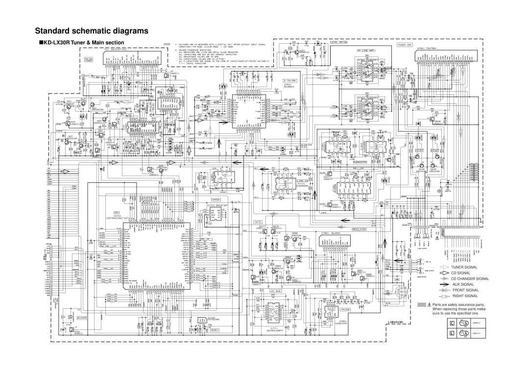 JVC service manual Standard schematic diagrams, KD-LX30RTuner & Main section, Tuner Signal Cd Signal Cd Changer Signal 