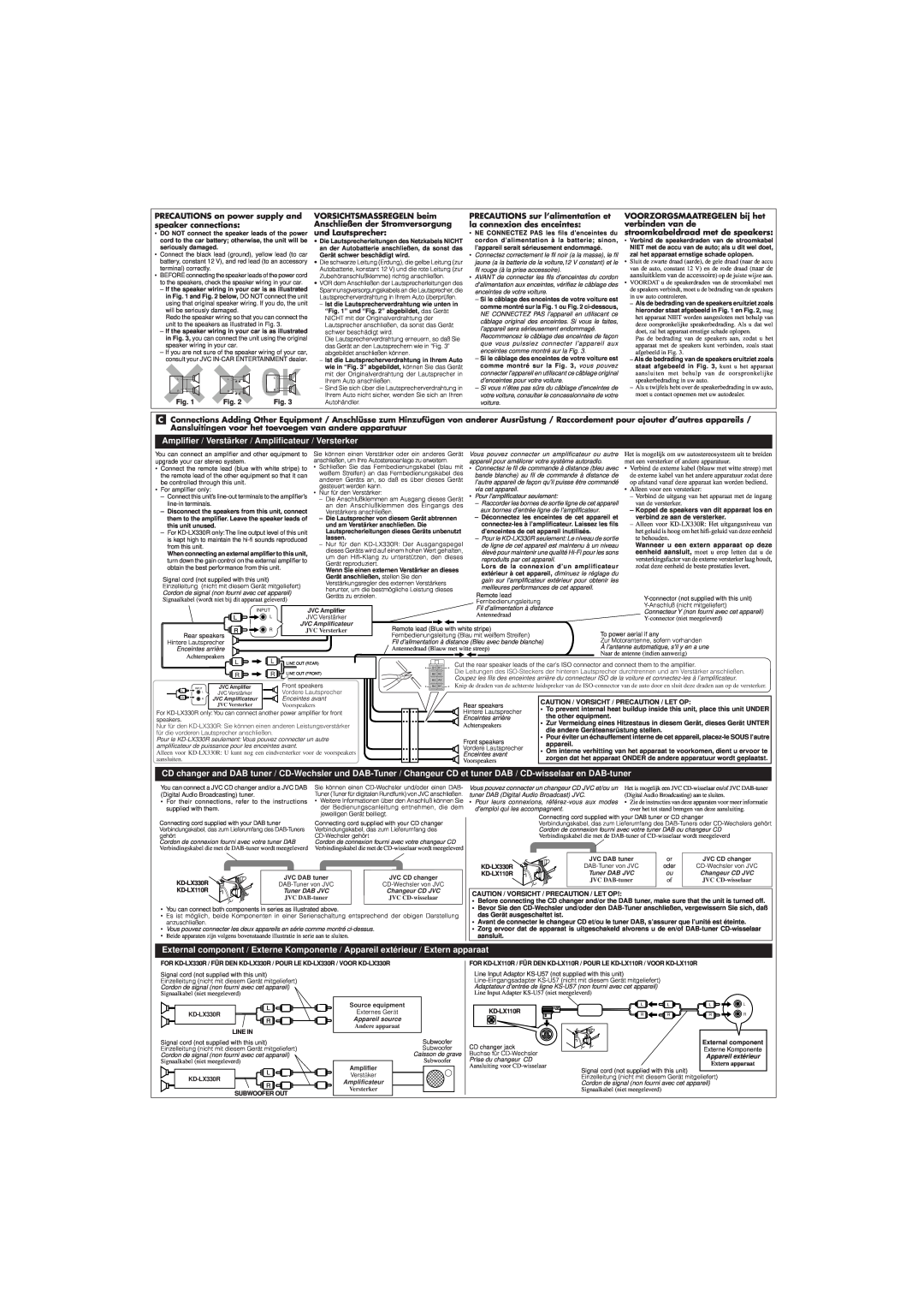 JVC KD-LX330R manual und Lautsprecher 