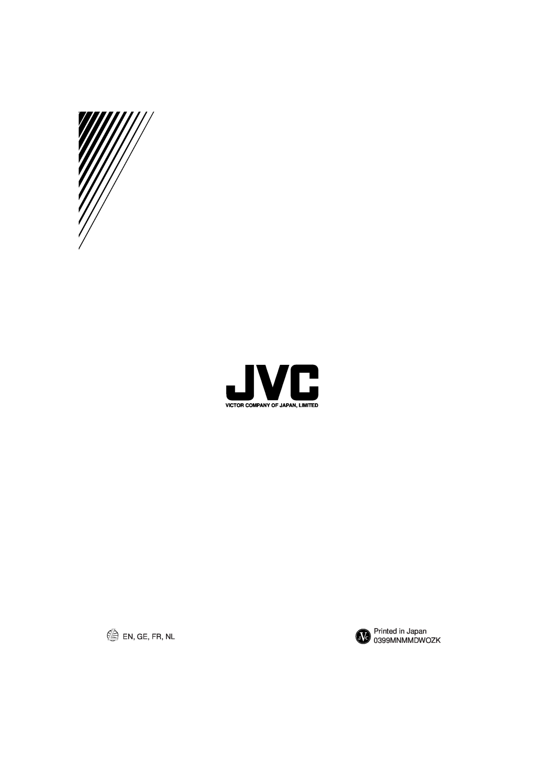 JVC KD-LX3R manual En, Ge, Fr, Nl, 0399MNMMDWOZK, Victor Company Of Japan, Limited 