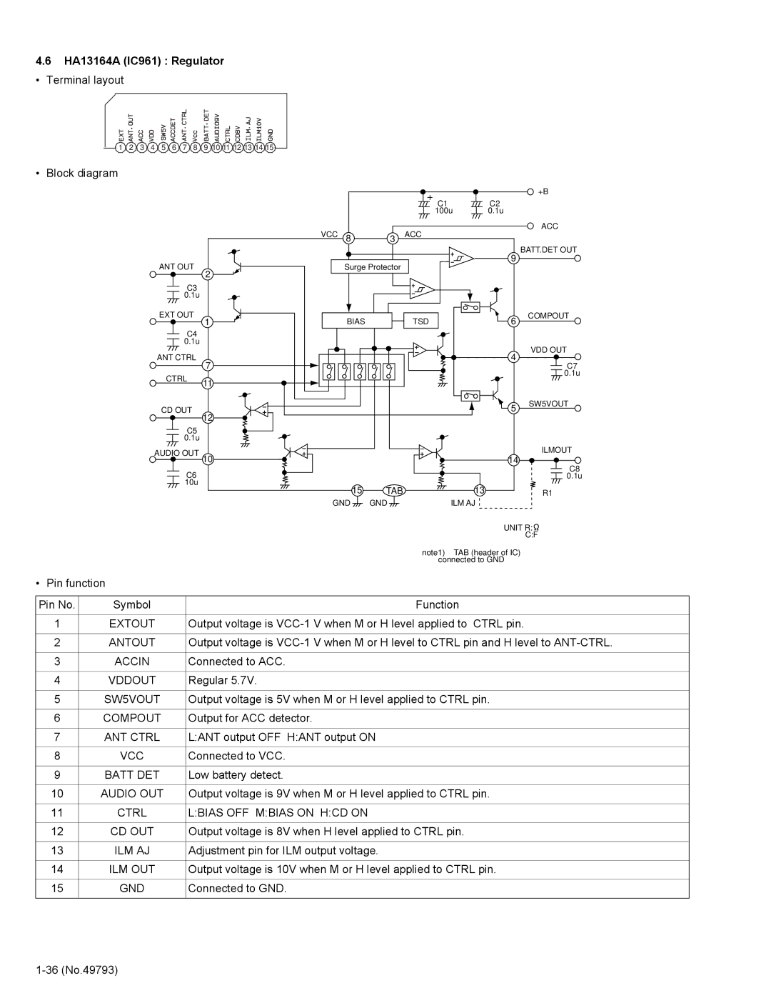 JVC KD-LX555R service manual HA13164A IC961 Regulator 