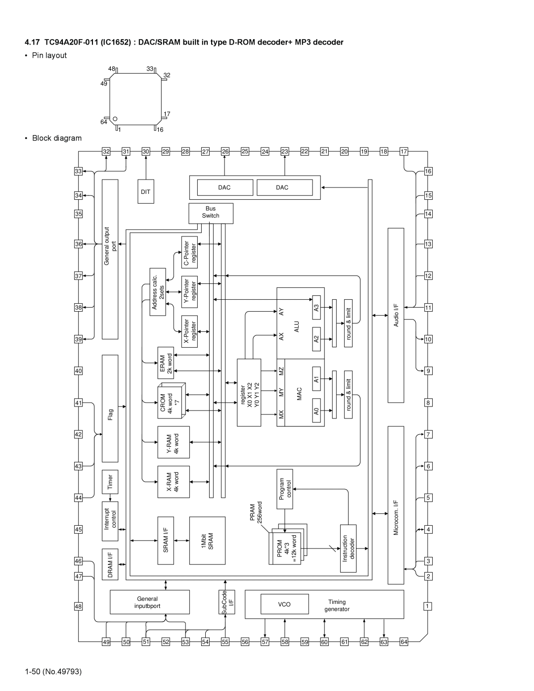 JVC KD-LX555R service manual Pin layout, Block diagram, 1-50No.49793 