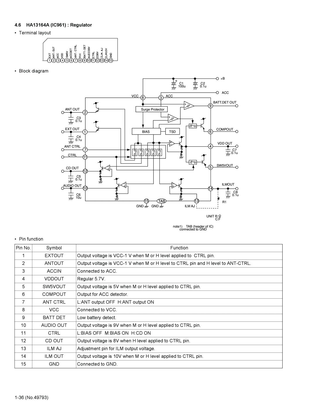 JVC KD-LX555R service manual 4.6HA13164A IC961 Regulator 