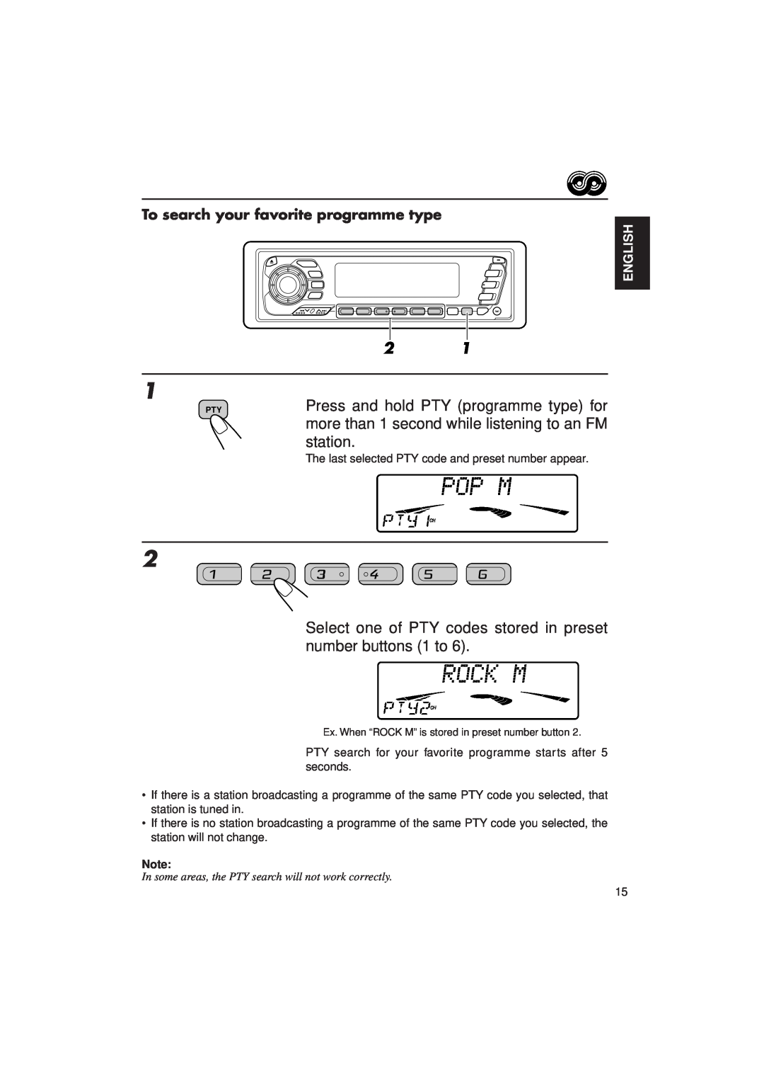 JVC KD-MX2900R manual To search your favorite programme type 