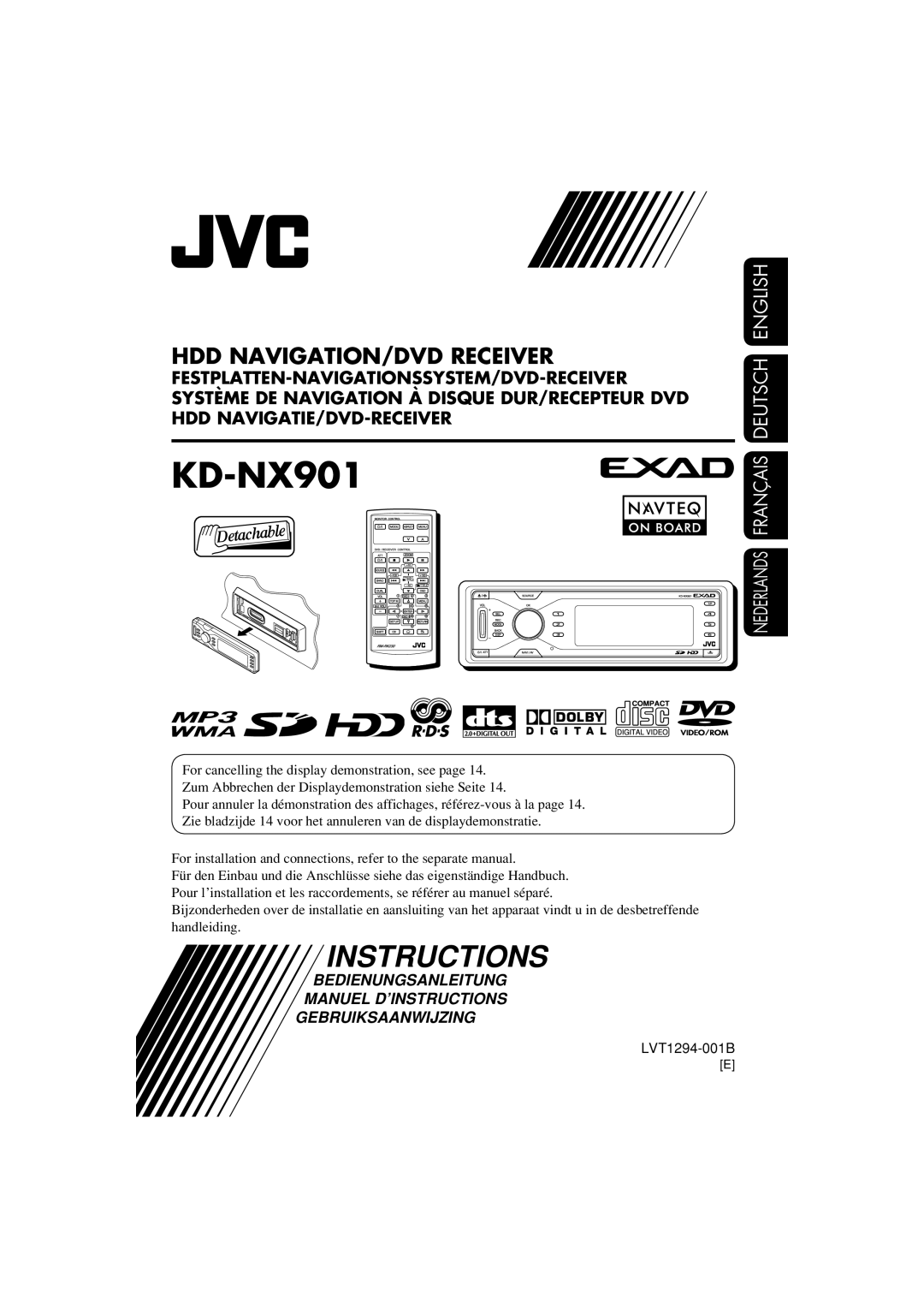 JVC KD-NX901 manual 