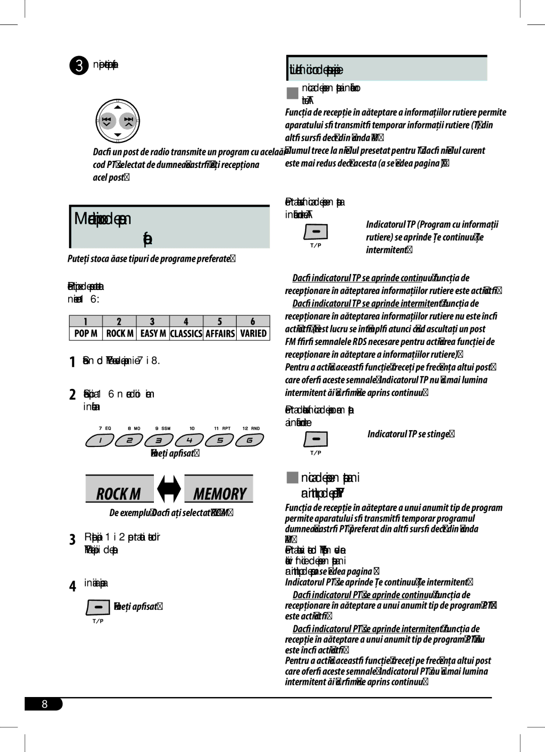 JVC KD-R203, KD-R201 manual TA Standby Reception, Anumit tip de program, PTY, Finish the procedure 