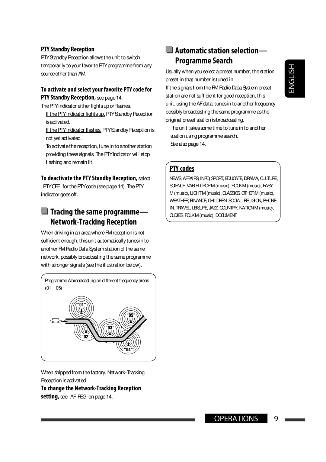 JVC KD-R301, KD-R302, KD-R303 manual English Operations 