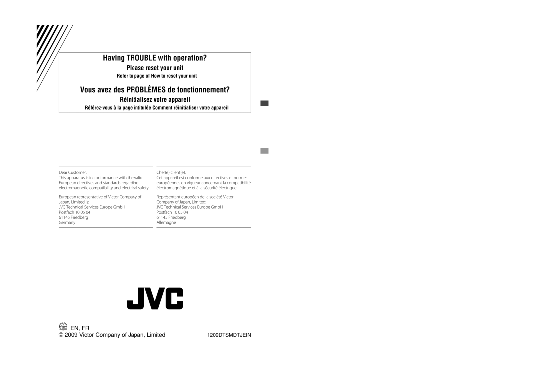 JVC KD-R610, KD-A615, KD-R618 manual Vous avez des Problèmes de fonctionnement?, Refer to page of How to reset your unit 