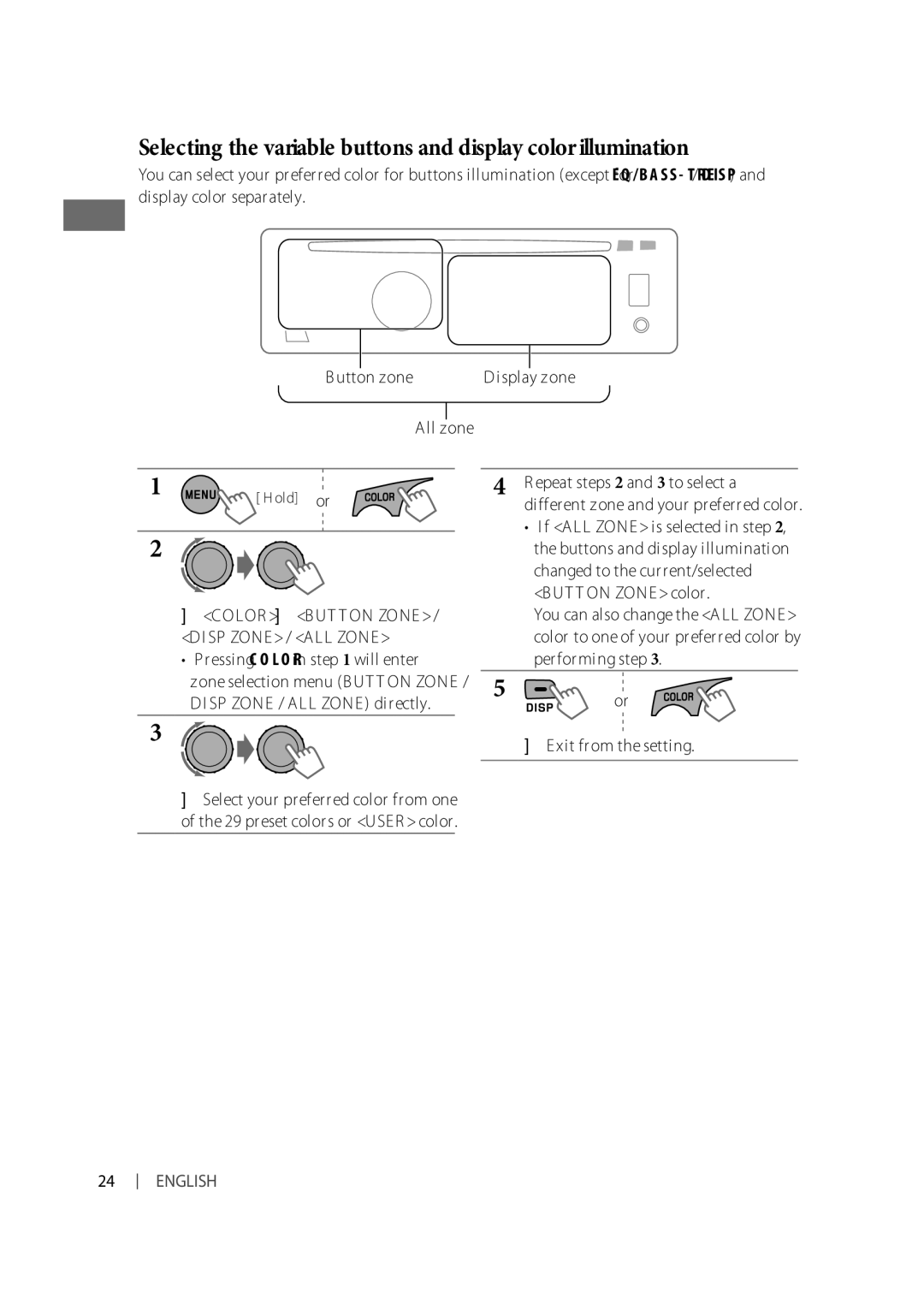 JVC KD-R610, KD-A615, KD-R618 manual All zone 