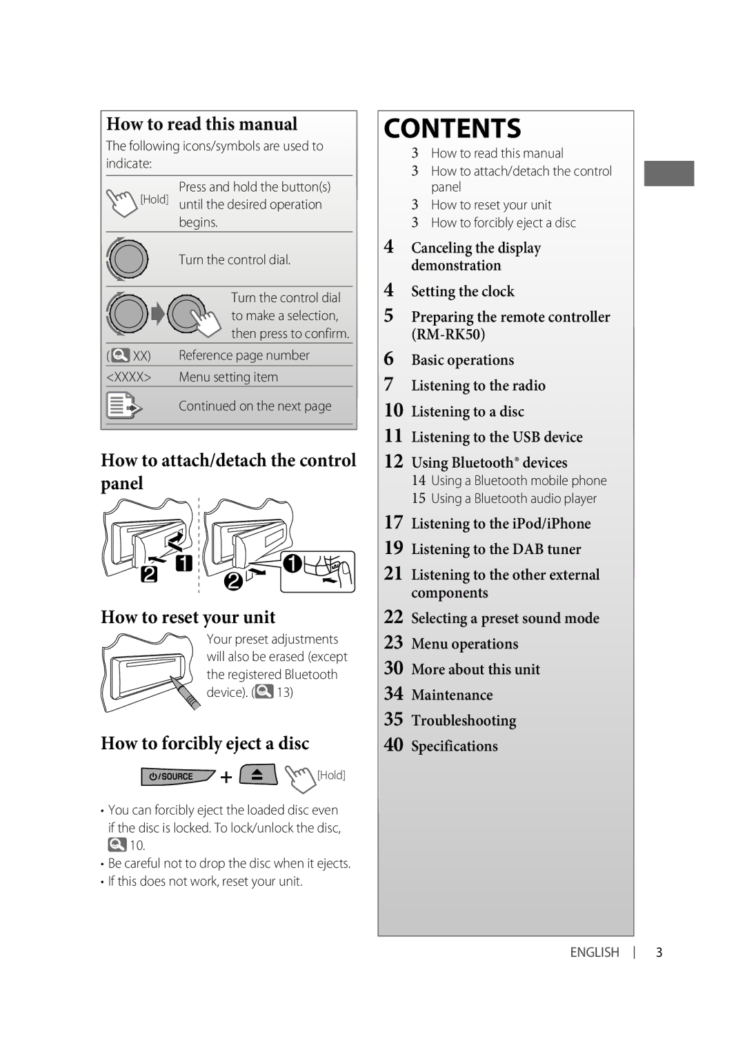 JVC KD-A615, KD-R610, KD-R618 manual Contents 