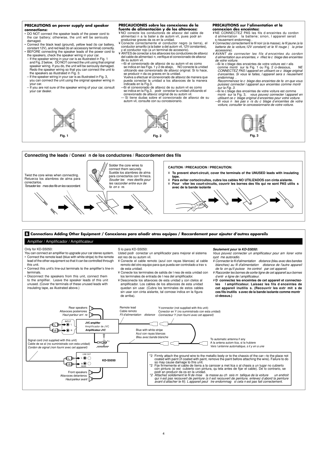 JVC KD-S10 manual Only for KD-S5050 