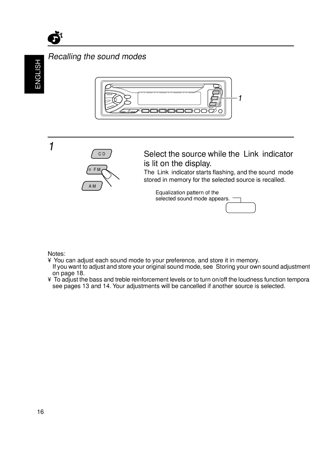 JVC KD-S550, KD-S600 manual Recalling the sound modes 