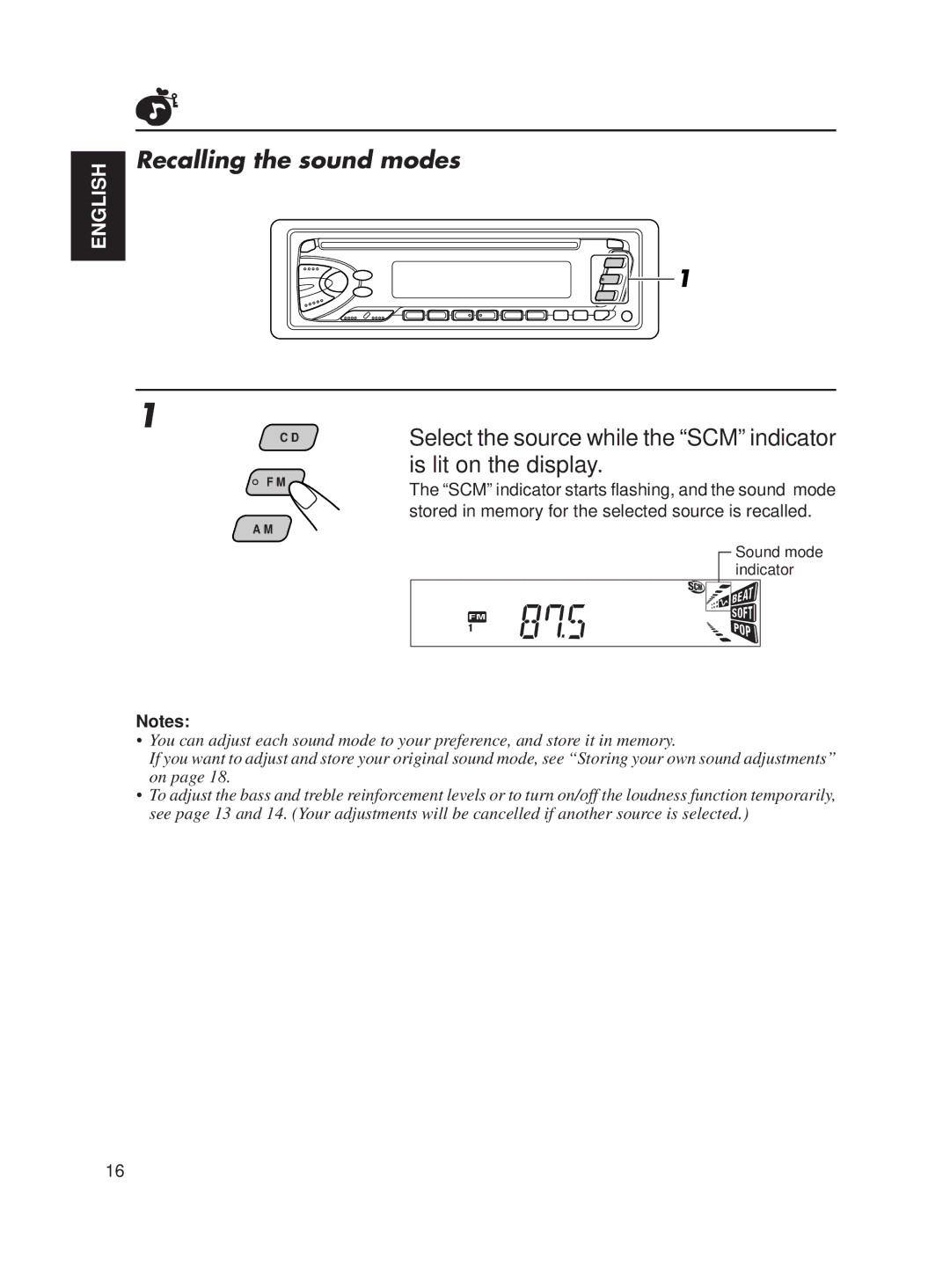 JVC KD-S611 manual Recalling the sound modes 