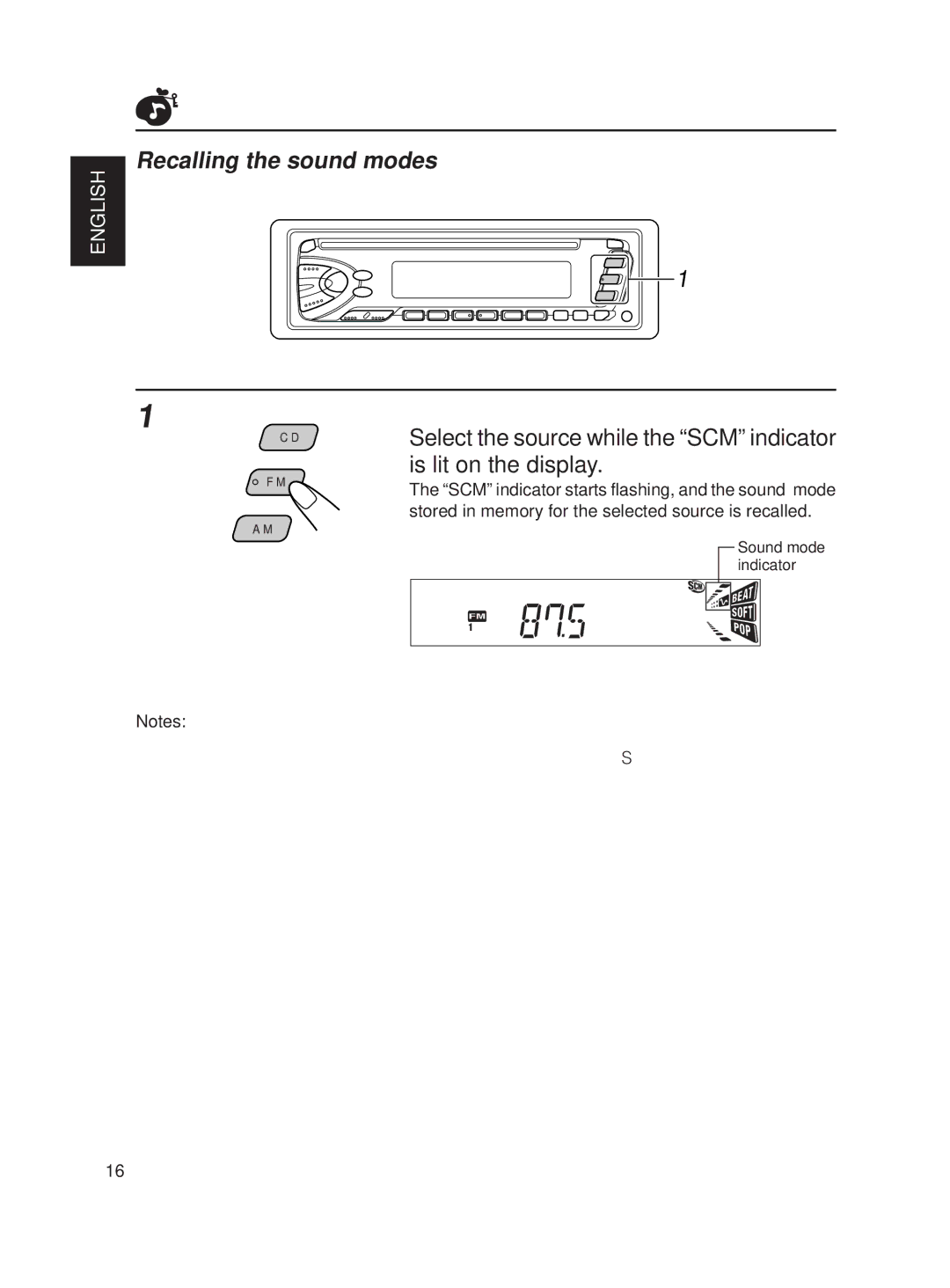 JVC KD-S620 manual Recalling the sound modes 