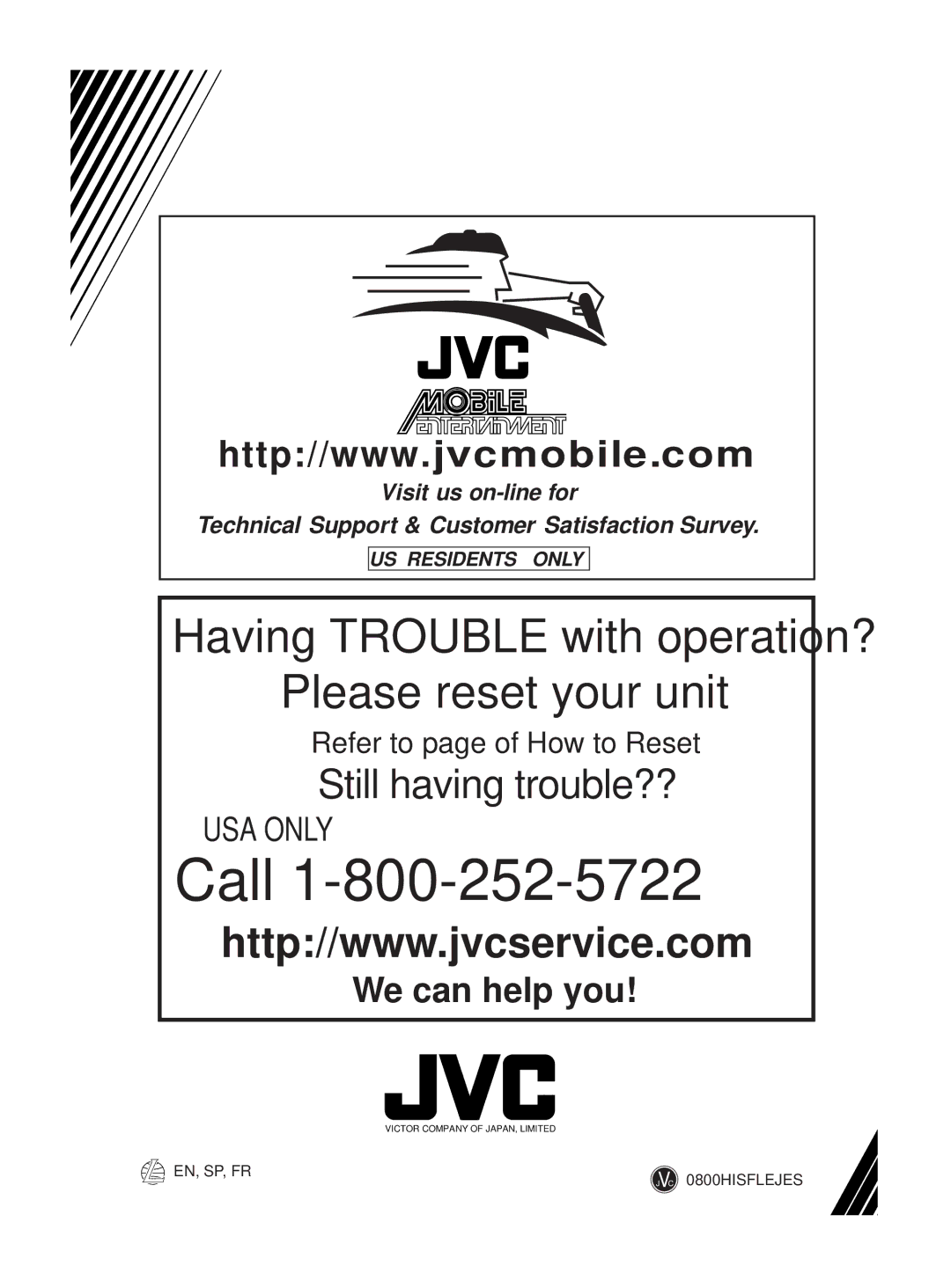 JVC KD-S620 manual Call 