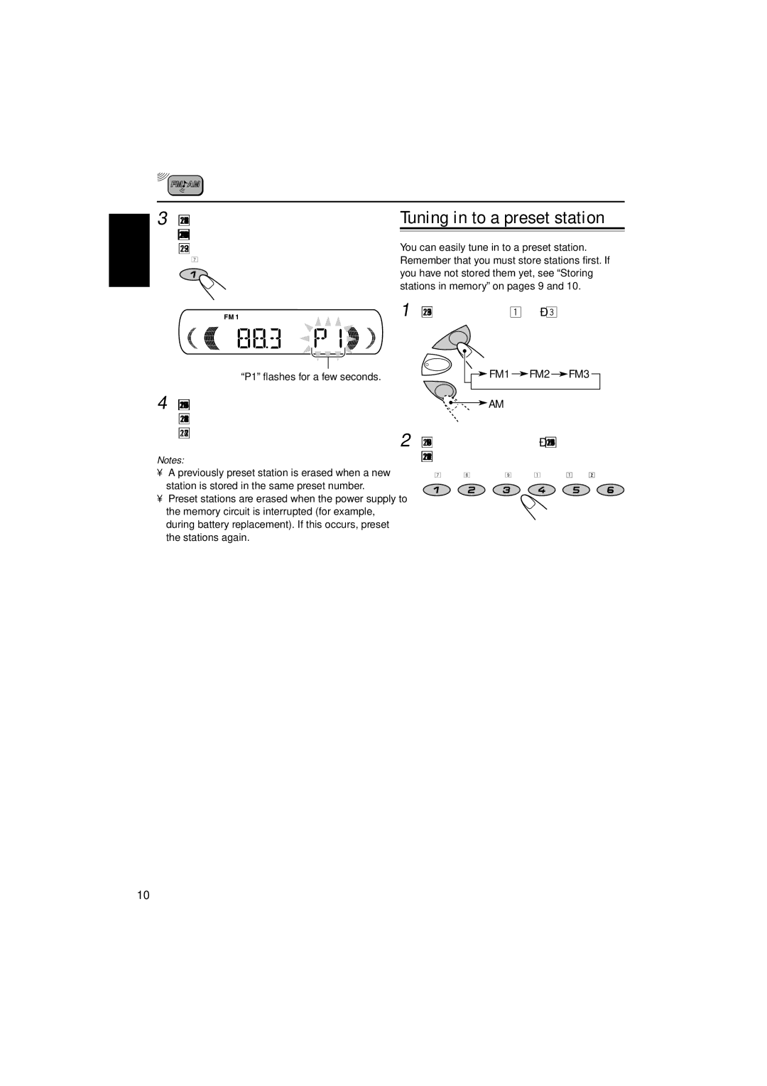 JVC KD-S641 manual Tuning in to a preset station, Press and hold the number button, This example, 1 for more than, Seconds 