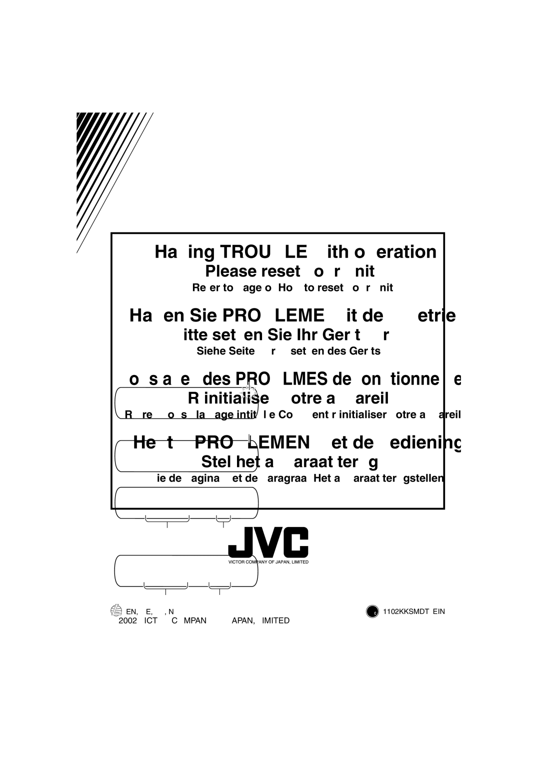 JVC KD-S641 manual Having Trouble with operation? 