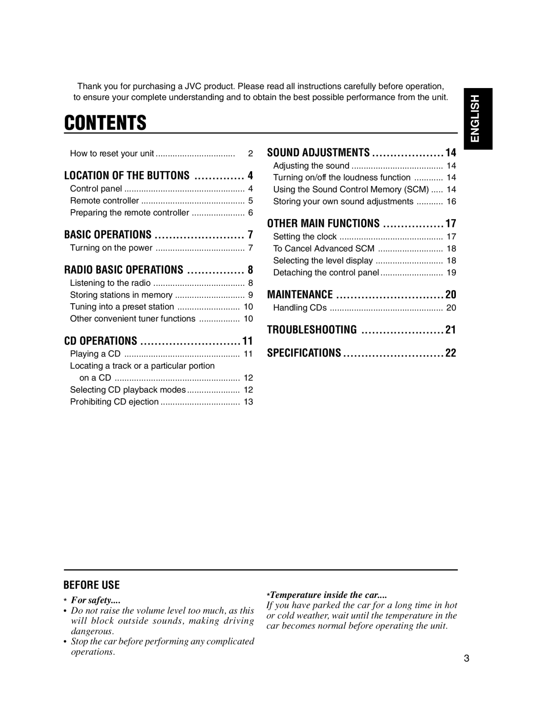 JVC KD-S680, KD-S700 manual Contents 