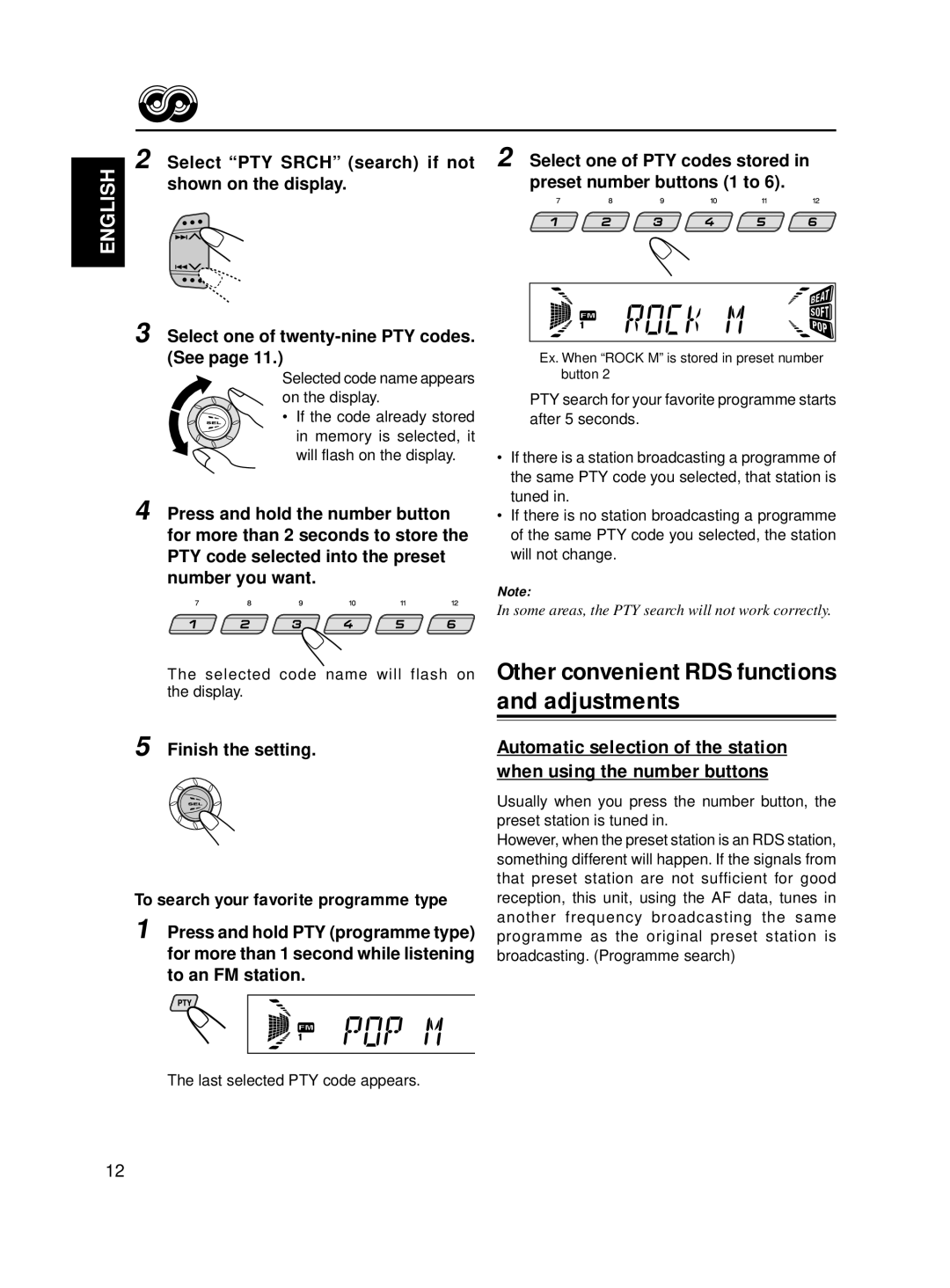 JVC KD-S713R, KD-S711R manual Other convenient RDS functions and adjustments 