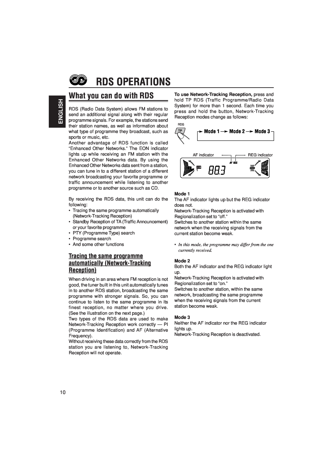 JVC KD-S733R, KD-S731R manual Rds Operations, What you can do with RDS, English 