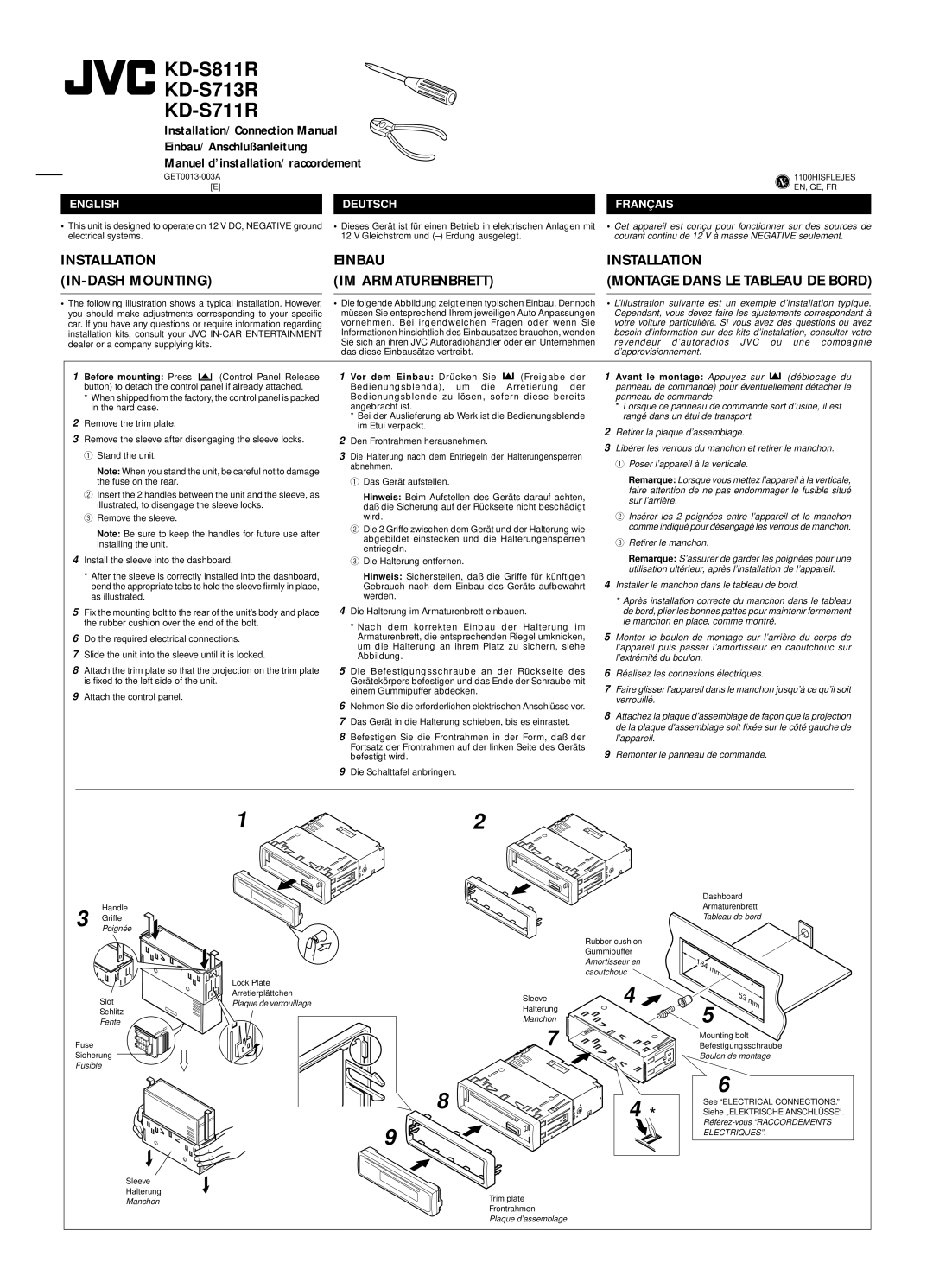 JVC manual KD-S811R KD-S713R KD-S711R 