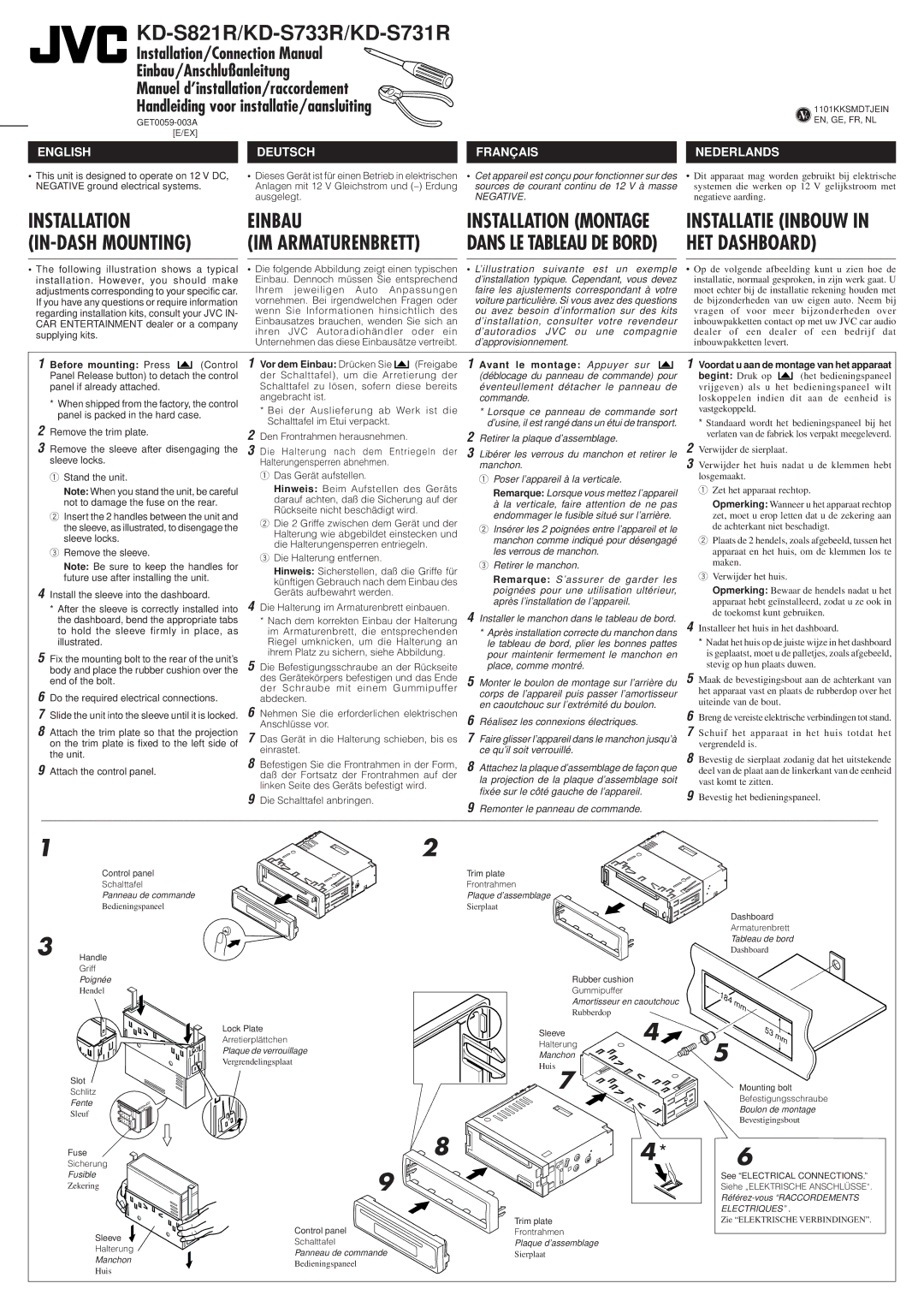 JVC KD-S733R manual Cet appareil est conçu pour fonctionner sur des, Ausgelegt, ’illustration Suivante Est Exemple 